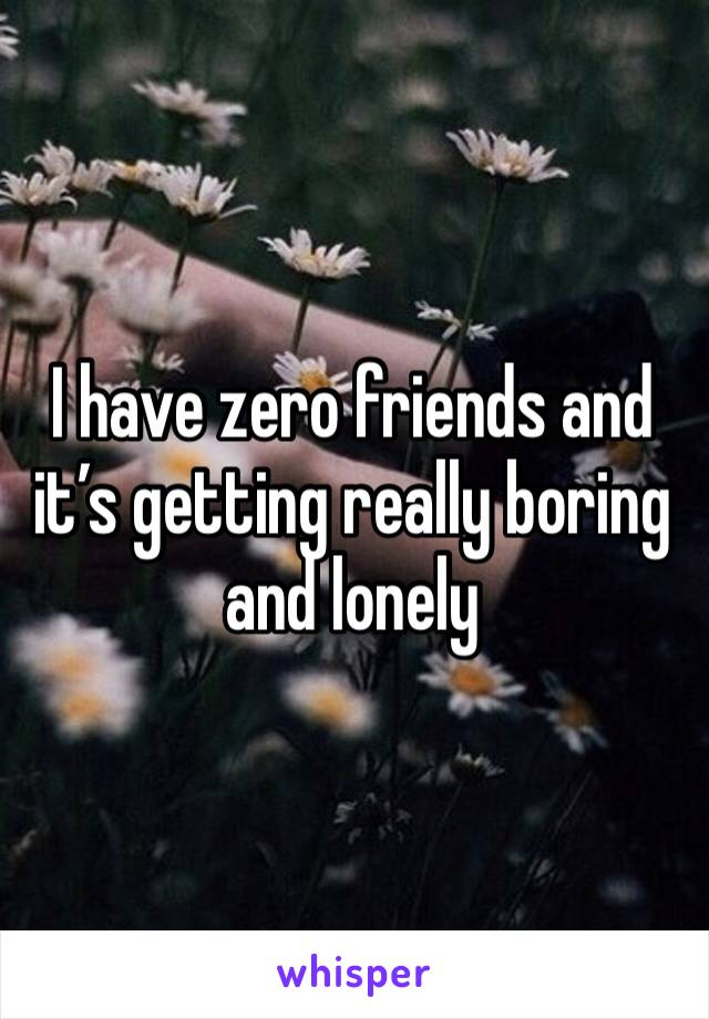 I have zero friends and it’s getting really boring and lonely 