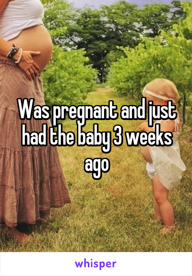 Was pregnant and just had the baby 3 weeks ago