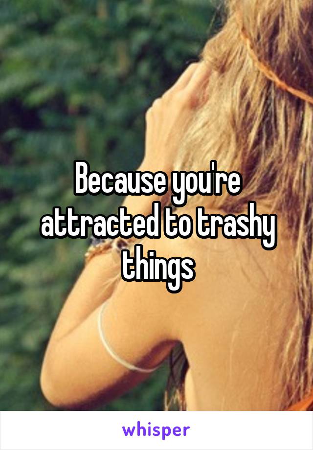 Because you're attracted to trashy things