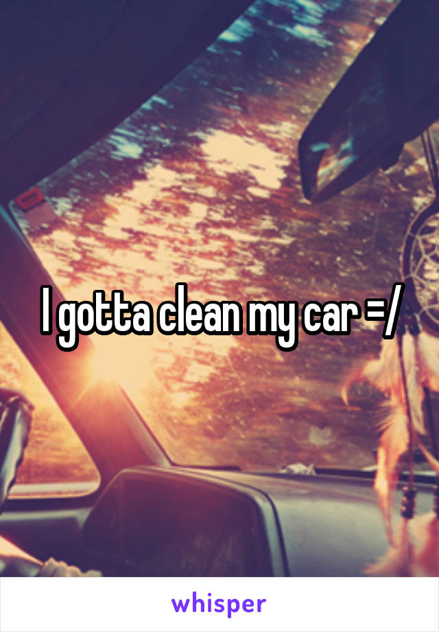 I gotta clean my car =/