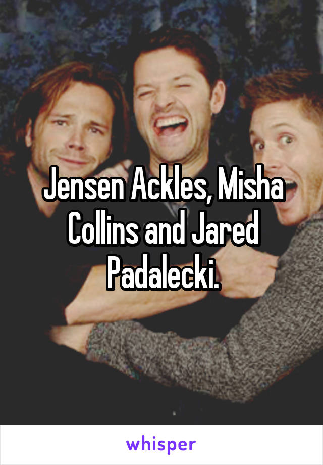Jensen Ackles, Misha Collins and Jared Padalecki.