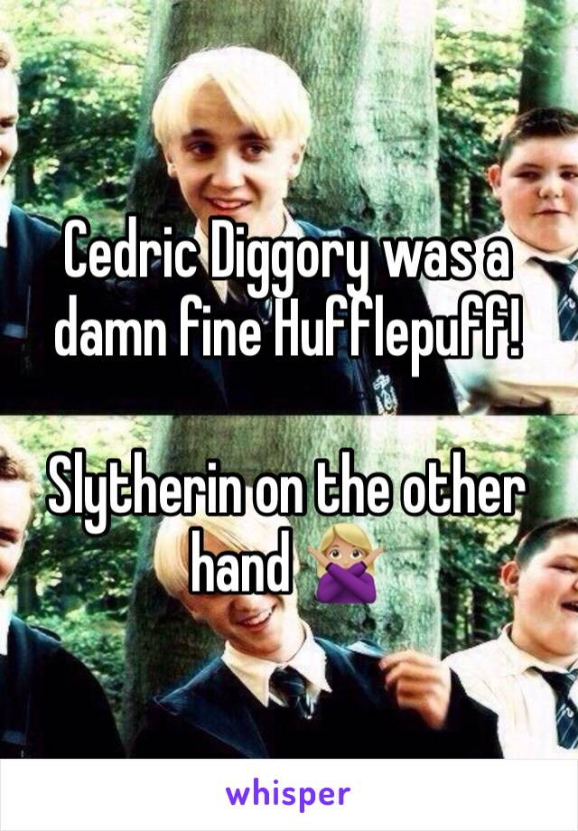 Cedric Diggory was a damn fine Hufflepuff! 

Slytherin on the other hand 🙅🏼