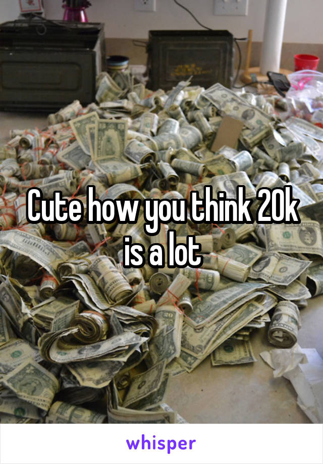 Cute how you think 20k is a lot