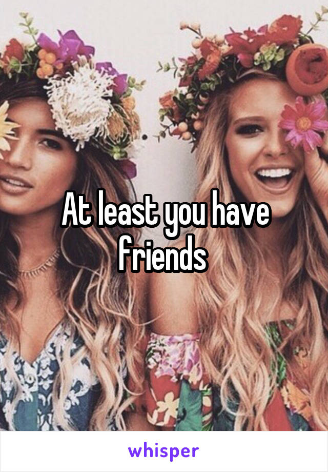 At least you have friends 