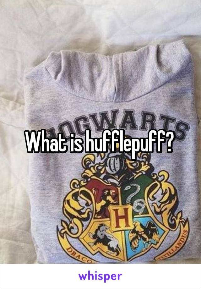 What is hufflepuff? 