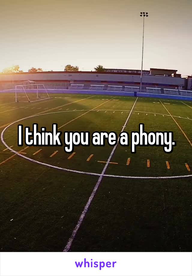 I think you are a phony.