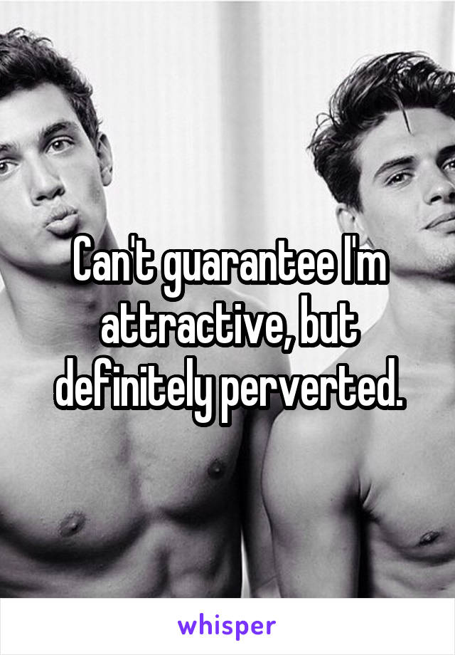 Can't guarantee I'm attractive, but definitely perverted.