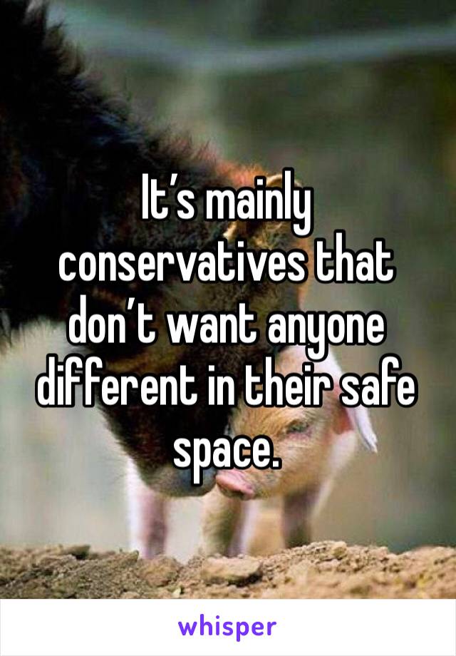 It’s mainly conservatives that don’t want anyone different in their safe space.