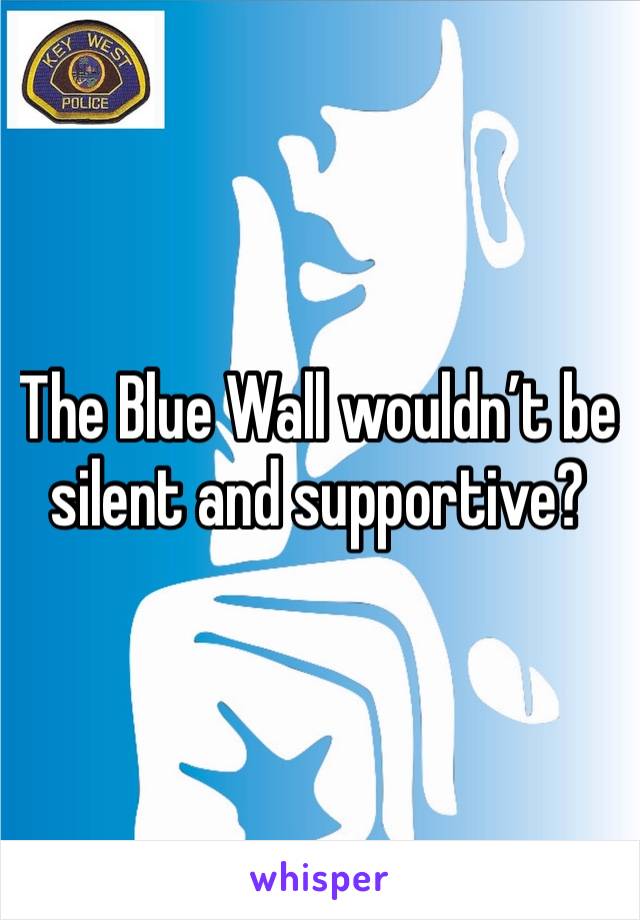 The Blue Wall wouldn’t be silent and supportive?