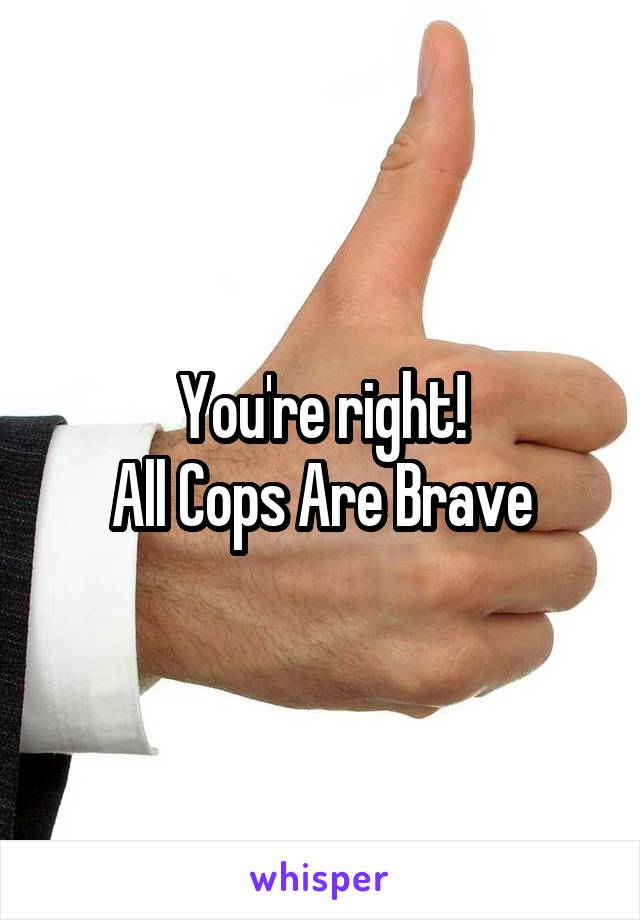 You're right!
All Cops Are Brave