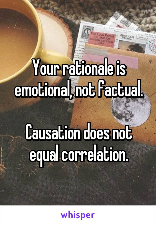 Your rationale is emotional, not factual.

Causation does not equal correlation.