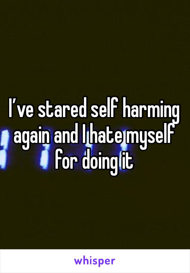 I’ve stared self harming again and I hate myself for doing it 