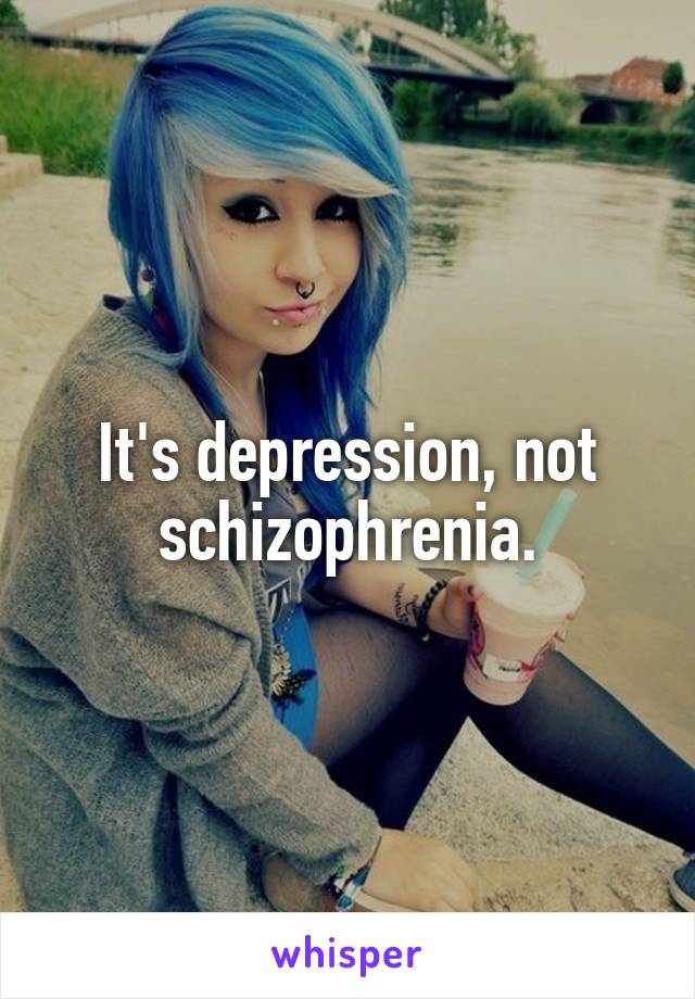 It's depression, not schizophrenia.