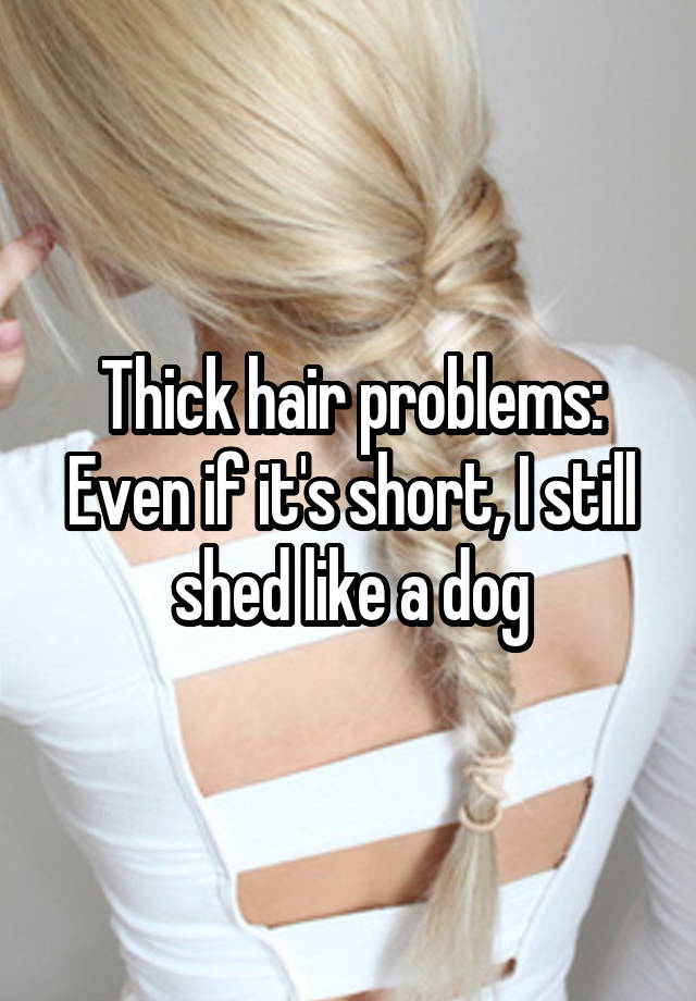 Thick hair problems:
Even if it's short, I still shed like a dog