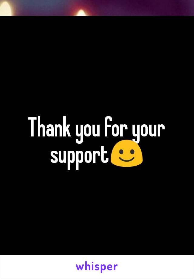 Thank you for your support☺