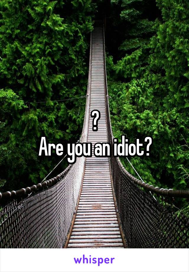 ?
Are you an idiot?