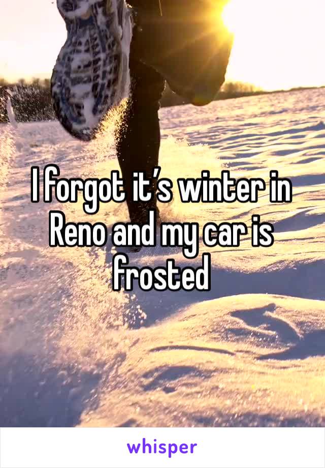 I forgot it’s winter in Reno and my car is frosted 