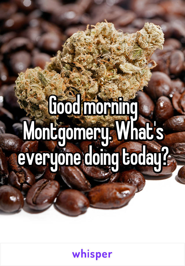 Good morning Montgomery. What's everyone doing today?