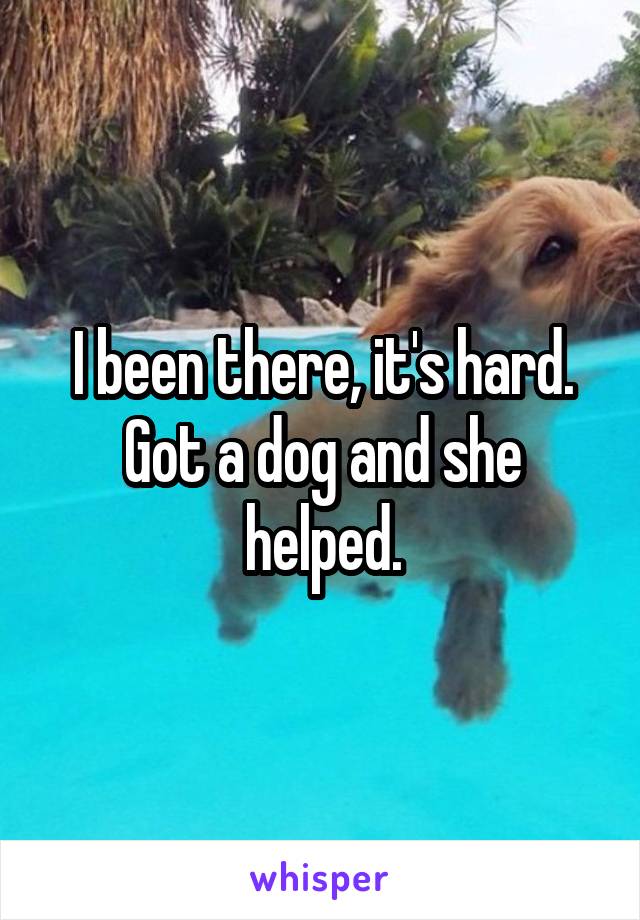 I been there, it's hard. Got a dog and she helped.
