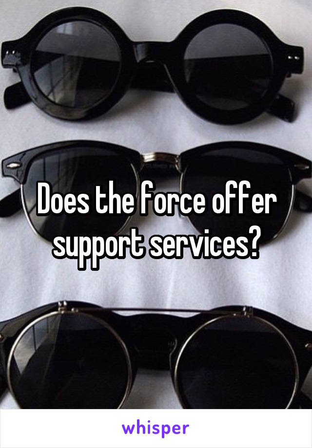 Does the force offer support services?