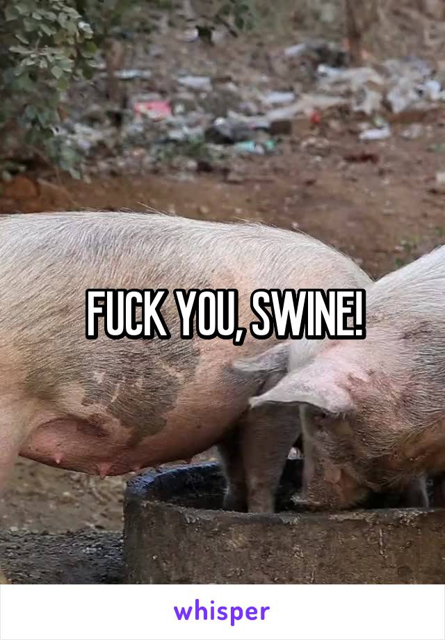 FUCK YOU, SWINE!