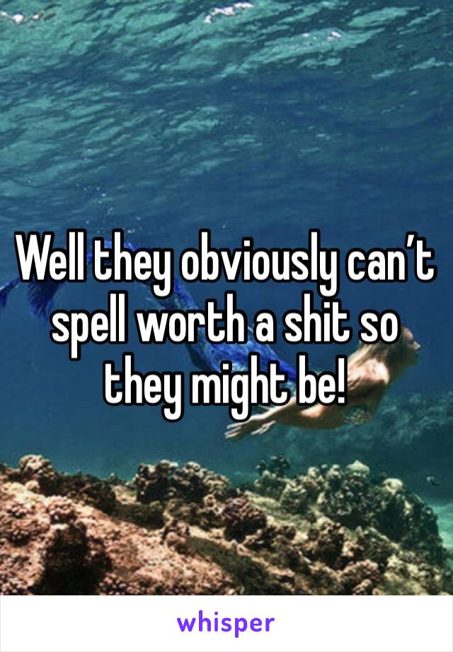 Well they obviously can’t spell worth a shit so they might be! 