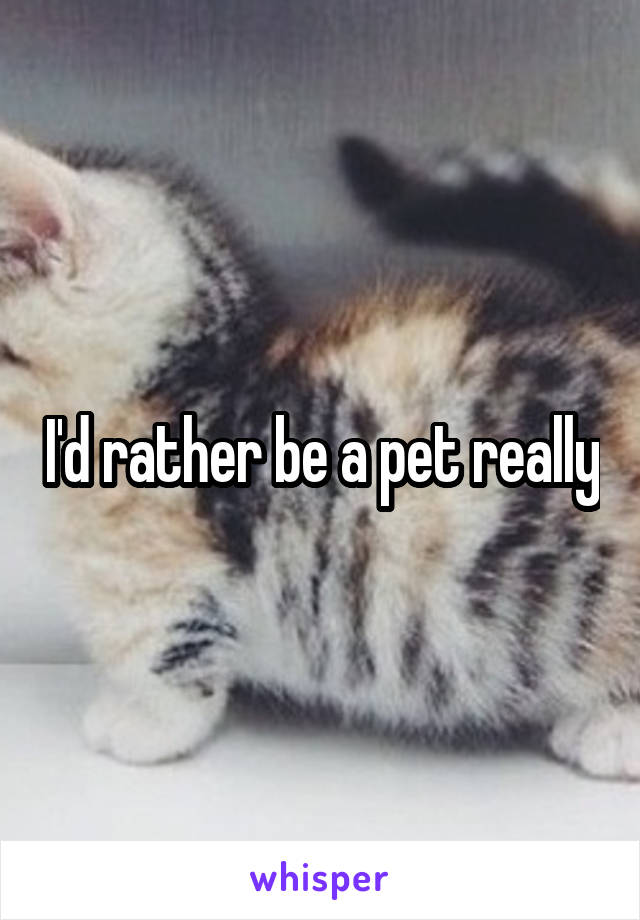 I'd rather be a pet really