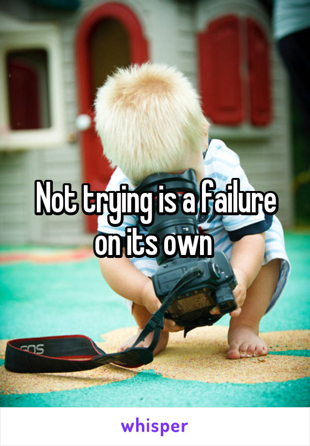 Not trying is a failure on its own 