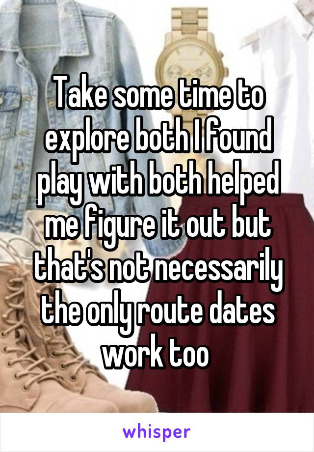 Take some time to explore both I found play with both helped me figure it out but that's not necessarily the only route dates work too 