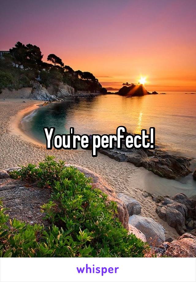 You're perfect!