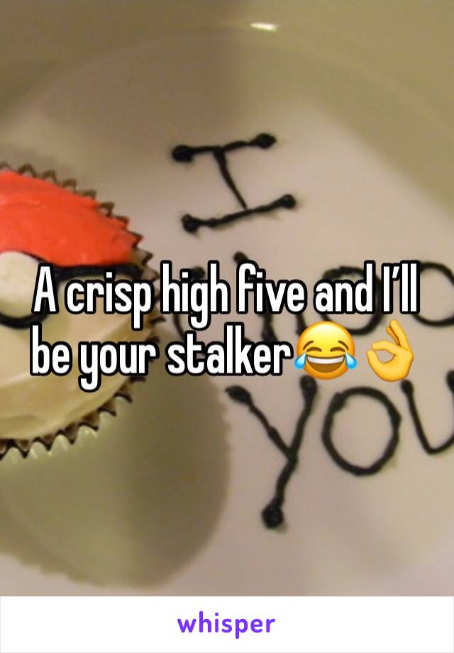 A crisp high five and I’ll be your stalker😂👌