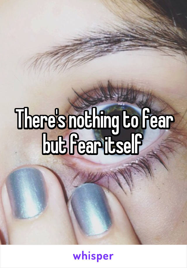 There's nothing to fear but fear itself 