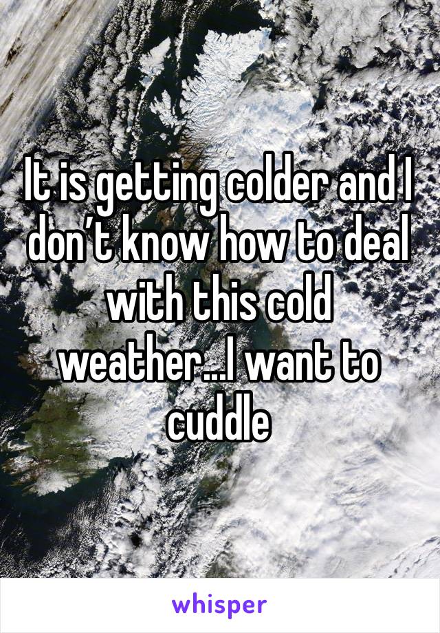It is getting colder and I don’t know how to deal with this cold weather...I want to cuddle