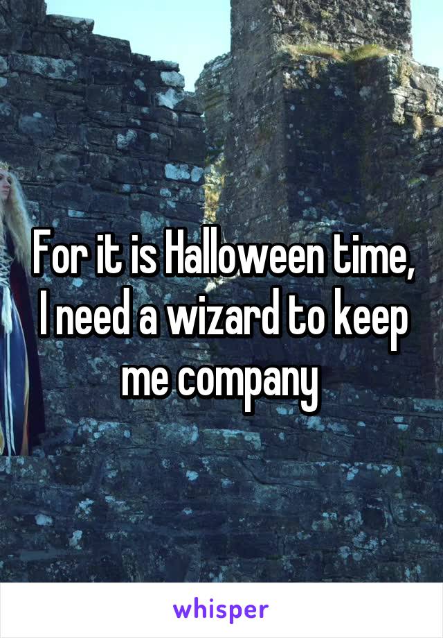 For it is Halloween time, I need a wizard to keep me company 