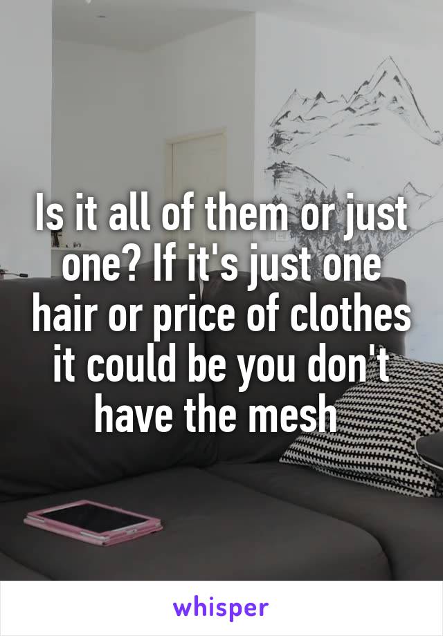 Is it all of them or just one? If it's just one hair or price of clothes it could be you don't have the mesh 