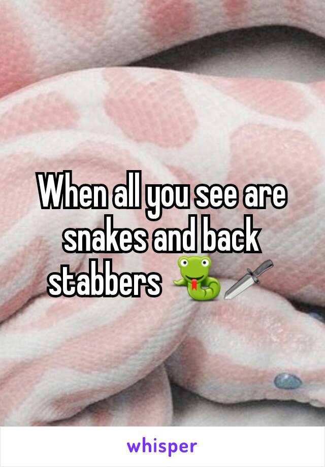 When all you see are snakes and back stabbers 🐍🗡