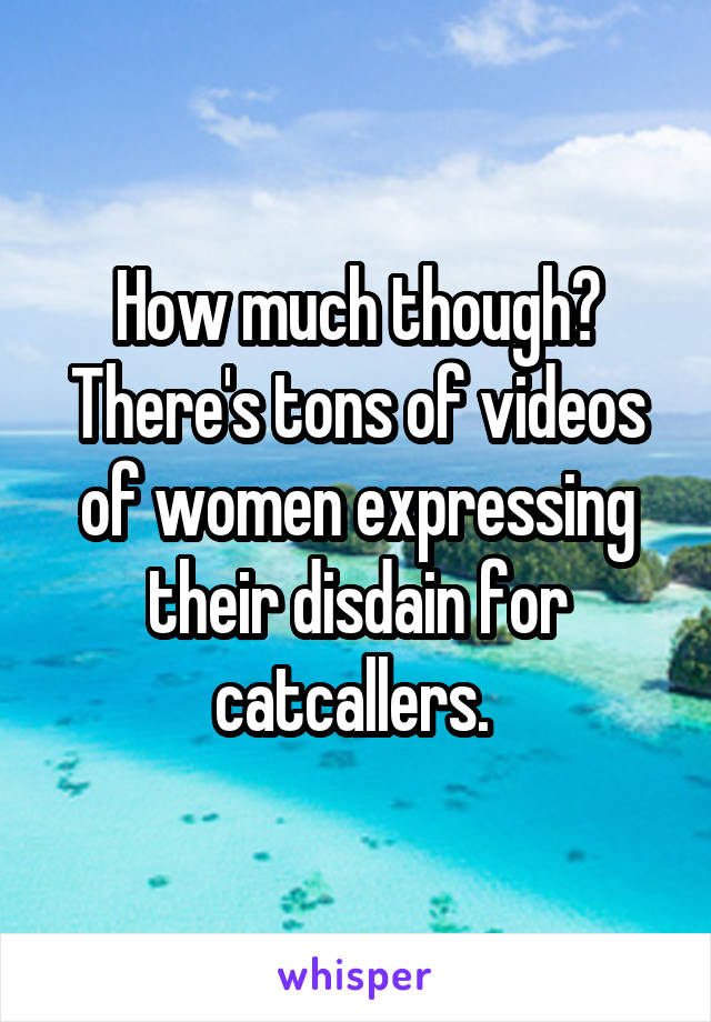 How much though? There's tons of videos of women expressing their disdain for catcallers. 