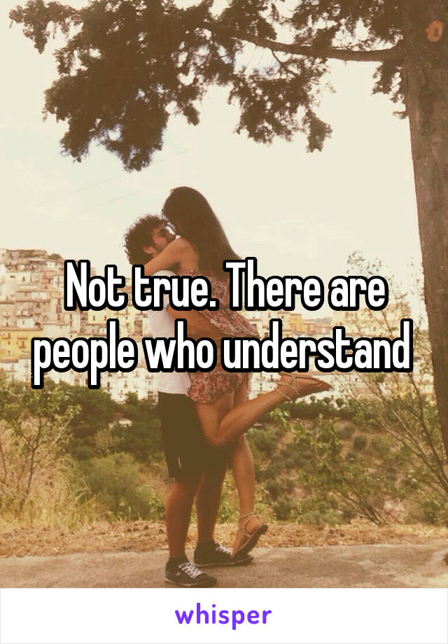 Not true. There are people who understand 