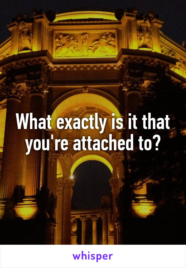 What exactly is it that you're attached to?