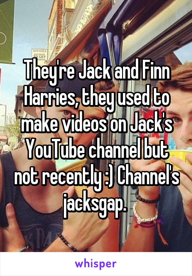 They're Jack and Finn Harries, they used to make videos on Jack's YouTube channel but not recently :) Channel's jacksgap. 