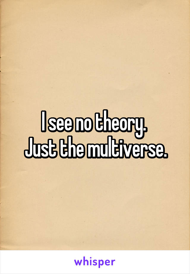 I see no theory. 
Just the multiverse.
