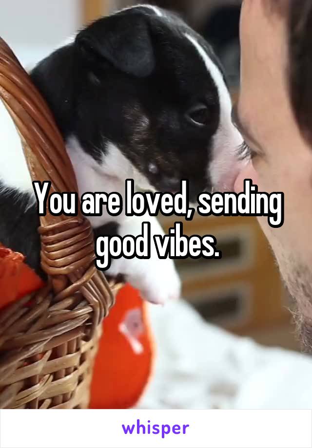 You are loved, sending good vibes.