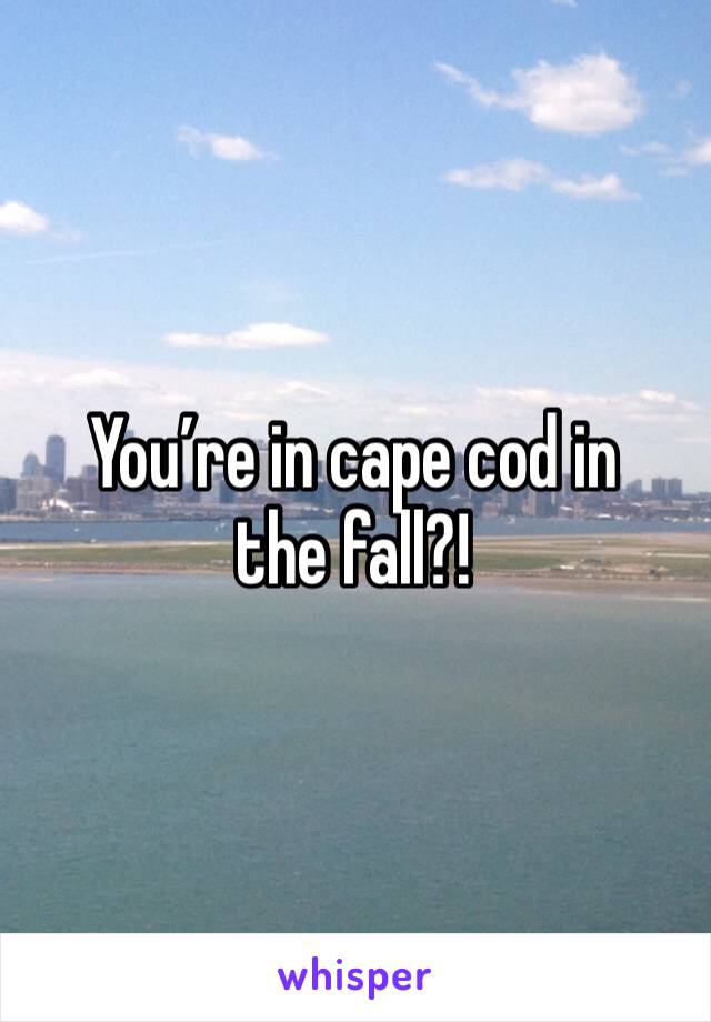 You’re in cape cod in the fall?! 