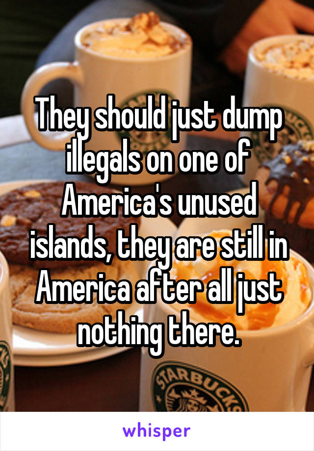 They should just dump illegals on one of America's unused islands, they are still in America after all just nothing there.