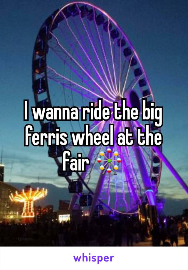 I wanna ride the big ferris wheel at the fair 🎡