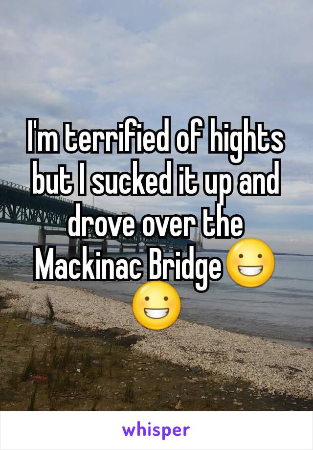 I'm terrified of hights but I sucked it up and drove over the Mackinac Bridge😀😀