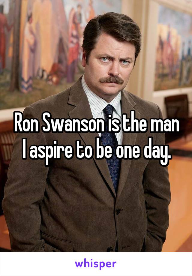 Ron Swanson is the man I aspire to be one day.