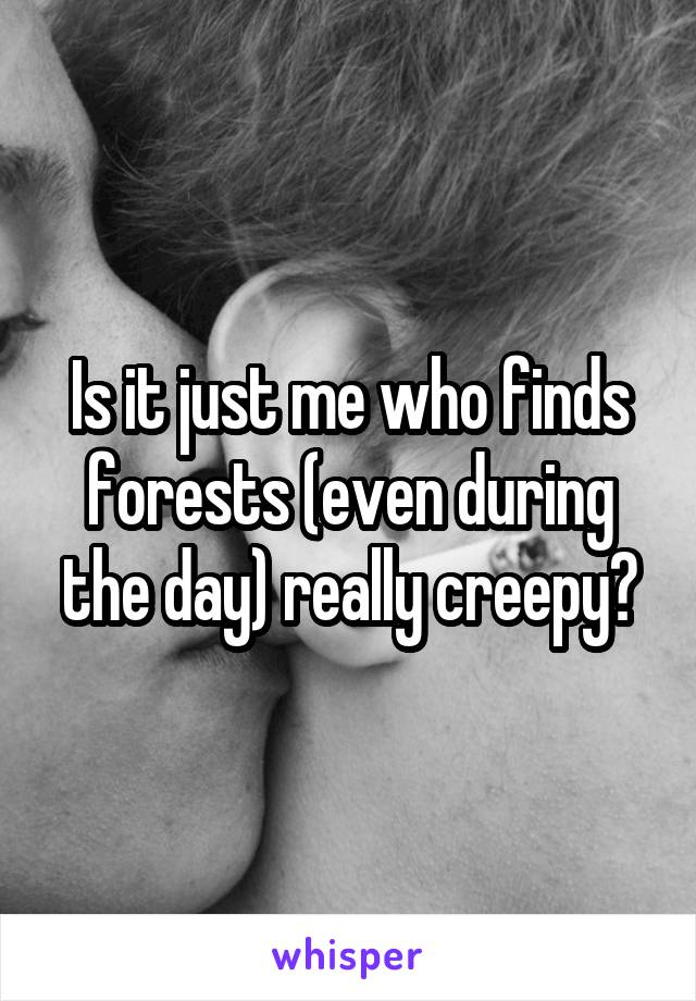 Is it just me who finds forests (even during the day) really creepy?