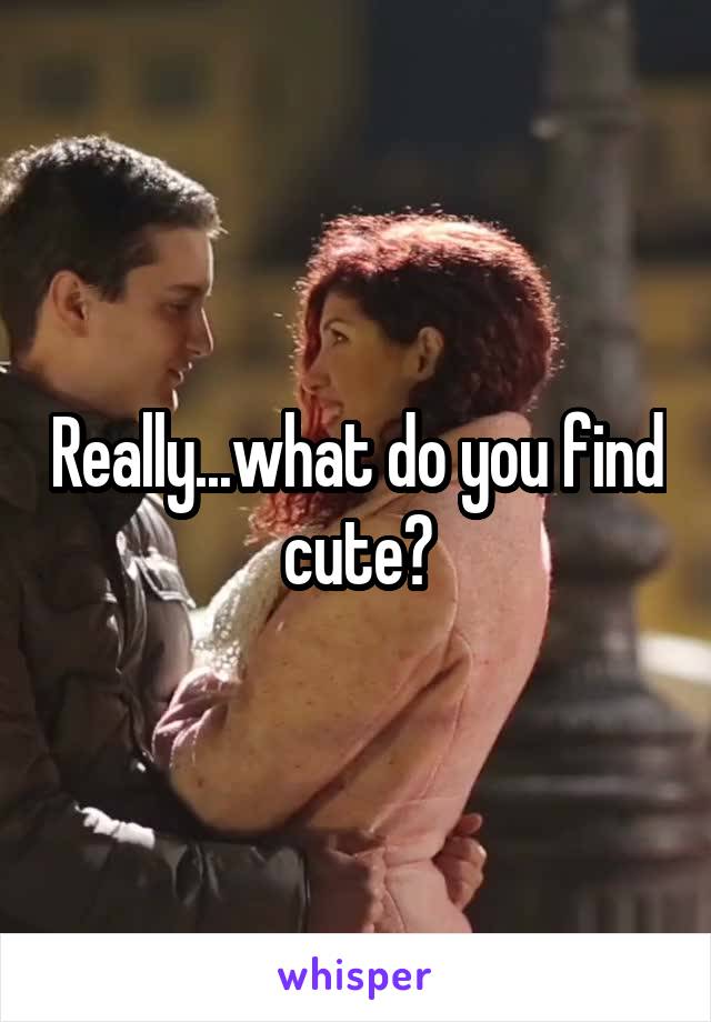 Really...what do you find cute?