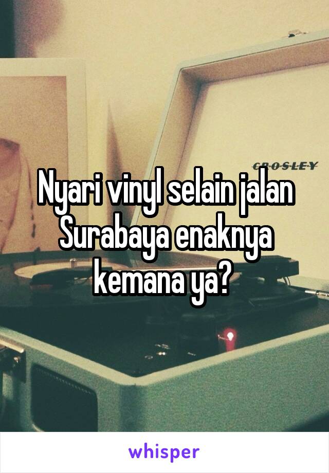 Nyari vinyl selain jalan Surabaya enaknya kemana ya? 